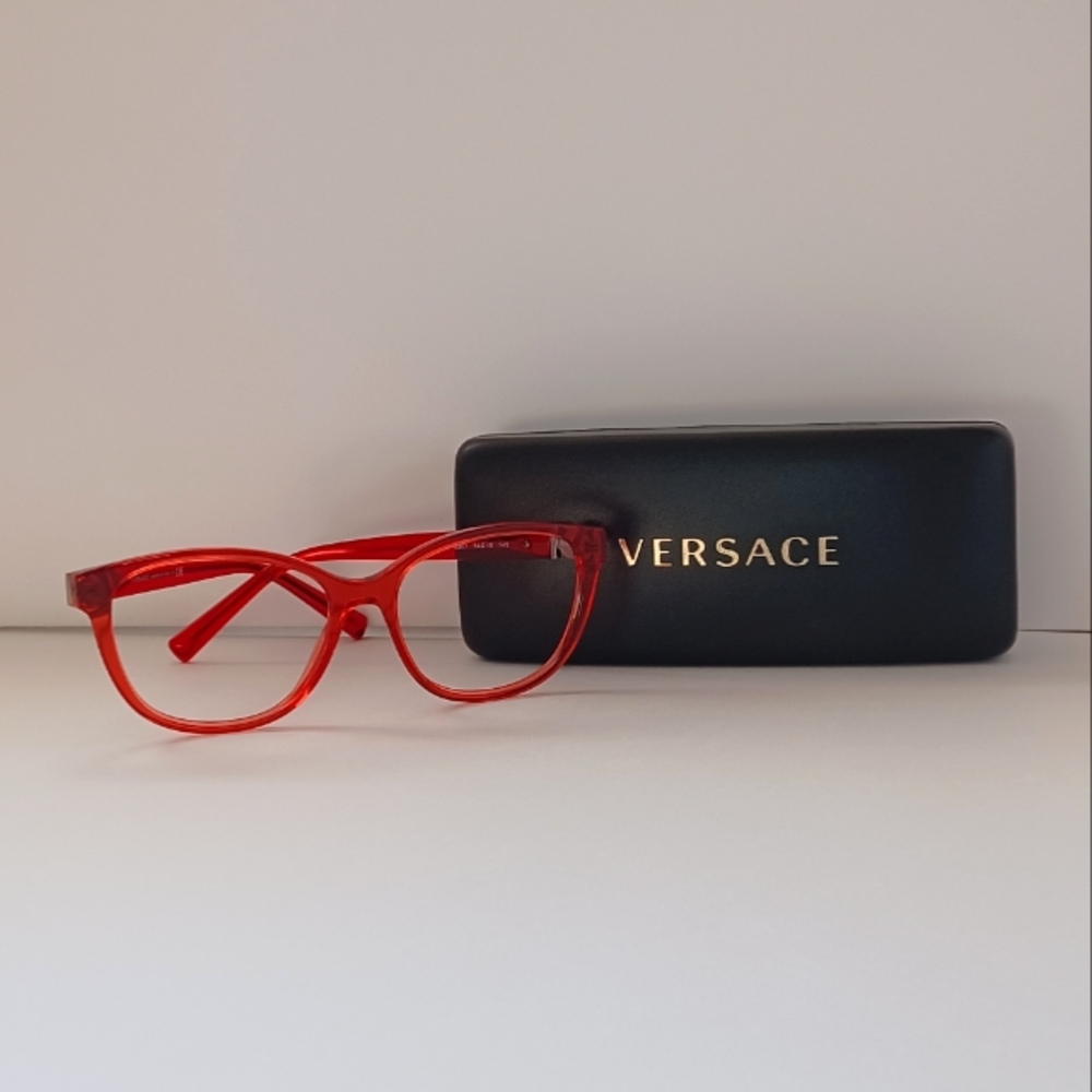 NEW VERSACE MOD. 3273 5307 RED AUTHENTIC EYEGLASSES W/CASE 54-16 - Picture 2 of 8